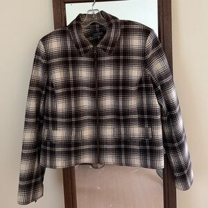 Ralph Lauren cropped plaid zip up jacket